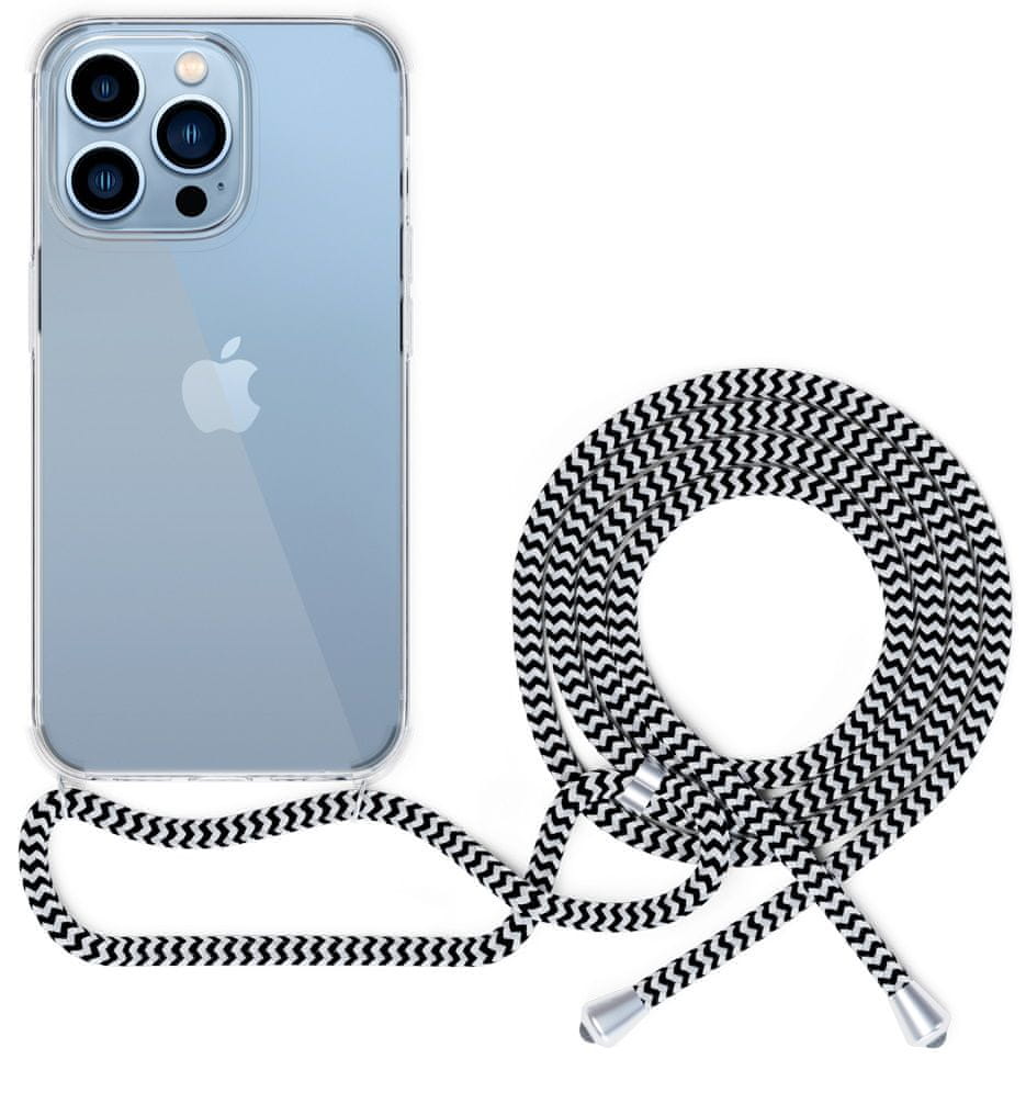 EPICO transparentný kryt so šnúrkou pre iPhone 13 Pro - čierno-biela, 60410101000020